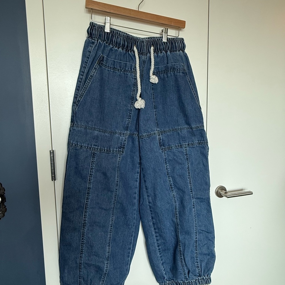 Blue Denim Jogger Pants